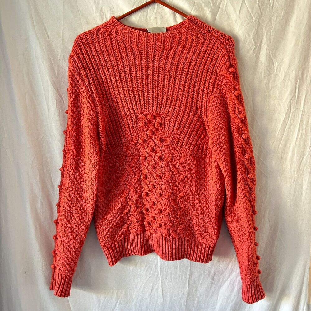 Anthropologie Chloe Oliver Oversized Chunky Knit Sweater Small Wool Fisherman
